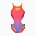Ladies' one-piece swimsuit arena One Shaded Print Tech One Back bright coral royal multi/soft green