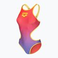 Ladies' one-piece swimsuit arena One Shaded Print Tech One Back bright coral royal multi/soft green 3