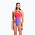 Ladies' one-piece swimsuit arena One Shaded Print Tech One Back bright coral royal multi/soft green 5