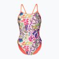 Ladies' one-piece swimsuit arena Painting Lace Back multi/bright coral