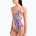 Ladies' one-piece swimsuit arena Painting Lace Back multi/bright coral 8