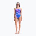 Ladies' one-piece swimsuit arena Earth Challange Back neon blue multi/neon blue/neon blue 2