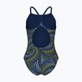 Children's one-piece swimsuit arena Fireflow Lightdrop Back navy/team navy yellow 2