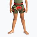 Children's training shorts Venum Inferno Kids Muay Thai army green/orange