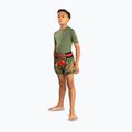 Children's training shorts Venum Inferno Kids Muay Thai army green/orange 2