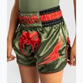 Children's training shorts Venum Inferno Kids Muay Thai army green/orange 5