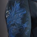 Men's training leggings Venum Thunder Dragon Spats Black/Royal Blue 7