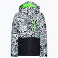 Quiksilver Mission Printed Block children's snowboard jacket black-white EQBTJ03147