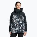 Women's snowboard jacket ROXY Jetty Block 2021 true black black flowers