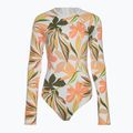 Ladies' one-piece swimsuit ROXY Print Mix Solid 2021 bright white subtly salty flat