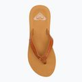 Women's ROXY Porto Motif flip flops tan 5