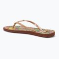 Women's ROXY Bermuda Print flip flops brown combo 3