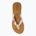 ROXY Paia V women's flip flops white/crazy pink print 6