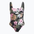 Women's swimsuit ROXY Pro The Double Line One anthracite classic pro surf
