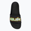 Quiksilver men's Rivi Wordmark Slide II black rasta flip-flops 5