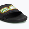 Quiksilver men's Rivi Wordmark Slide II black rasta flip-flops 7