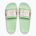Women's ROXY Slippy II green stripe flip-flops 2