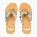 Women's ROXY Porto Raffia II blue depths flip flops 2