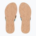 Women's ROXY Porto Raffia II blue depths flip flops 3