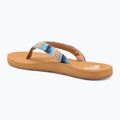 Women's ROXY Porto Raffia II blue depths flip flops 3