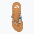 Women's ROXY Porto Raffia II blue depths flip flops 5