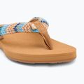 Women's ROXY Porto Raffia II blue depths flip flops 7