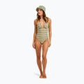 Women's one-piece swimsuit ROXY Dreamer HI oil green say it with stripes 2