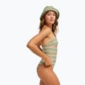 Women's one-piece swimsuit ROXY Dreamer HI oil green say it with stripes 4