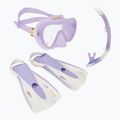 Aqualung Nabul snorkelling set mask + snorkel + fins translucid purple