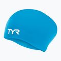 TYR Children's swimming cap Long Hair Wrinkle Free Silicone blue