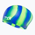 Swim cap TYR Multi-Color Long Hair Silicone green/bluemulti