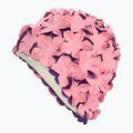 Women's swim cap Fashy Flowers rose / purple