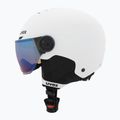 Children's ski helmet UVEX Rocket Visor Jr white/black matt/mirror blue/smoke 3
