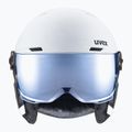 Children's ski helmet UVEX Rocket Visor Jr white/black matt/mirror blue/smoke 2