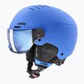 Children's ski helmet UVEX Rocket Visor Jr blue matt/mirror blue/smoke 3