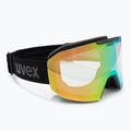 Ski goggles UVEX Evidnt Attract V + case black matt/mirror green clear/yellow 2