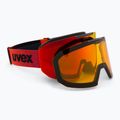 UVEX Evidnt Attract ski goggles + case black matt/mirror red orange clear