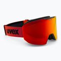 UVEX Evidnt Attract ski goggles + case black matt/mirror red orange clear 2