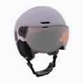 Children's ski helmet UVEX Rocket Visor Jr cool lavender abstract matt/mirrorsilver/lasergold