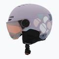 Children's ski helmet UVEX Rocket Visor Jr cool lavender abstract matt/mirrorsilver/lasergold 3