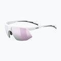 Sunglasses UVEX Aerios Small white matt/mirror rose