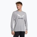 Men's Salewa Solidlogo Dry grey trekking shirt 00-0000027340