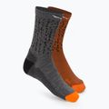 Men's trekking socks Salewa MTN TRN Sal. AM Crew grey-brown 00-0000069029