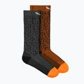 Men's trekking socks Salewa MTN TRN Sal. AM Crew grey-brown 00-0000069029 8