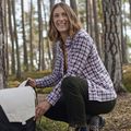 Salewa women's Fanes Flannel 5PL shirt zephyr/navy blazer 5