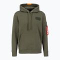 Men's Alpha Industries Red Stripe Hoodie dark green