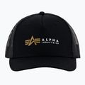 Men's Alpha Industries Label Trucker baseball cap black