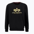 Men's Alpha Industries Basic Carbon black/gold sweatshirt 3