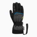 Reusch Outset R-Tex XT black melange/safety yellow/brilliant blue ski gloves 2