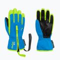 Children's ski gloves Reusch Ben brilliant blue/safety yel